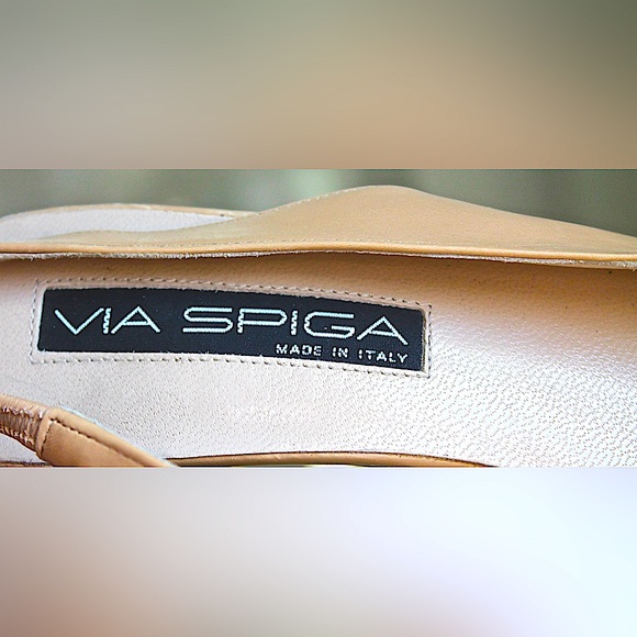 VIA SPIGA SLING BACK HEEL TAUPE 3 IN SIZE 8 1/2 M NEW Y2K MADE IN ITALY VINTAGE - Picture 5 of 7